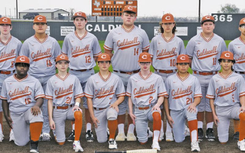 THE 2023 CALDWELL HORNET JUNIOR VARSITY baseball team is, from left, bottom, Trey Becker, Kayden Robertson, Dale Hott, Cody Elkins, Braxton Fritcher, Kevin Martinez, Braylon Morris, Caleb Rackel, top, Jayden Jordan, Izaias Mireles, Koy Macik, Brody Kocian, Camden Goodin, Kyler Roskey and Antonio Hernandez. -- Photo courtesy of Dianne Pursch Photography