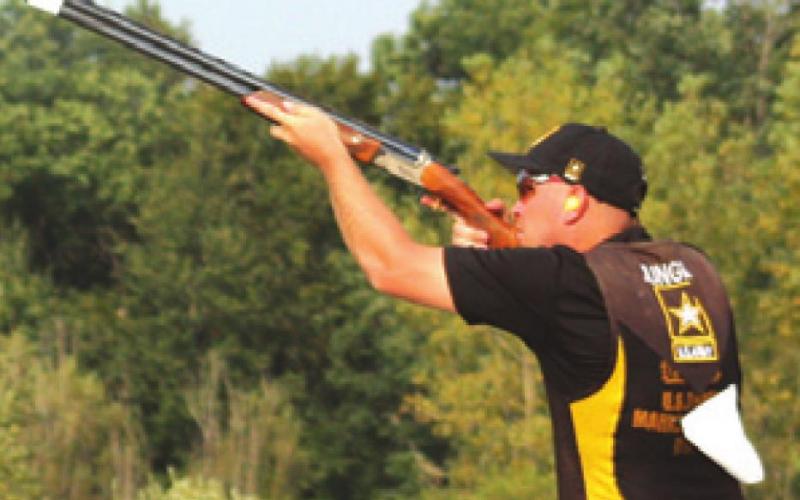 PHILLIP JUNGMAN aims at a target during the Men’s Skeet competition at the National Shotgun Skeet Championship earlier this month. -- Photo courtesy of USA Shooting
