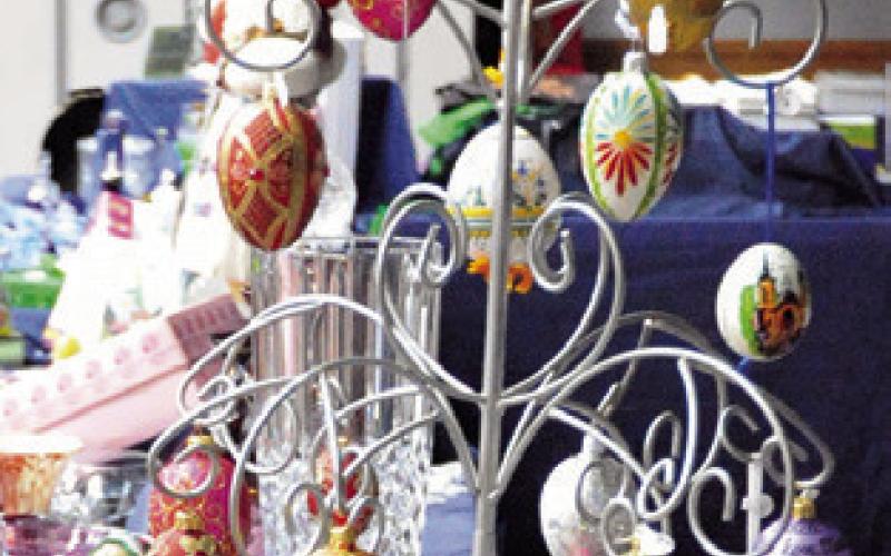THIS DISPLAY was in the Czech Gift Shop during Saturday’s Texas Czech Genealogical Society’s event at the Caldwell Civic Center. Tribune photo by Denise Squier