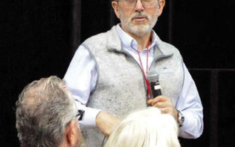 DR. STAN VITHA gives a presentation over kolaches in Texas history during Saturday’s Texas Czech Genealogical Society’s event. Tribune photo by Denise Squier