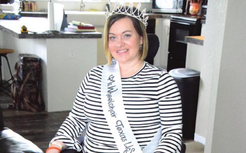 CALDWELL AREA RESIDENT Whitney Lavender will be representing the State of Texas in the Ms. Wheelchair USA pageant in Cuyahoga Falls, Ohio, on July 16-17. Lavender shared her story about complex regional pain syndrome. -- Tribune photo by Denise Squier