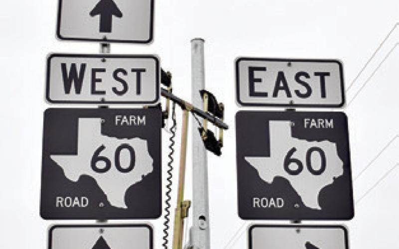 THE ROAD SIGNS at SH 36 and F.M. 60.