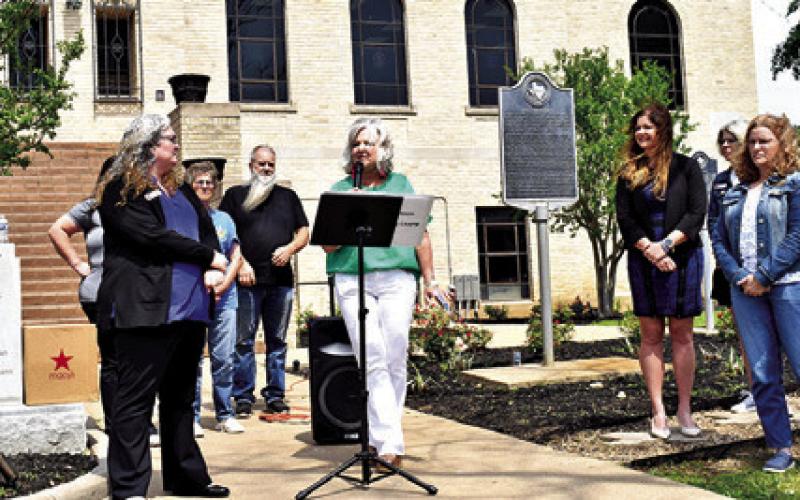 MAYOR JANICE EASTER spoke at the Child Abuse Awareness and Prevention Month ceremony, hosted by local non-profit Scotty’s House. Tribune photo by Roy Sanders