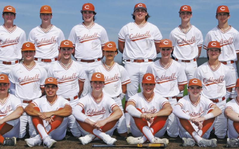 THE 2024 CALDWELL HIGH SCHOOL VARSITY HORNET BASEBALL TEAM is, from left, front, Cody Elkins, Zane Brown, Hays Beavers, Josh Wilson, Dale Hott, Jake Hibbeler, middle, Blane Garza, Coy Becka, Blane Castaneda, Braden Perkkio, Caden Schulens, back, Tyler Elkins, Colby Maresh, Ryan See, Koy Macik, Preston Supak, Shane Clements, Chase Faust and Coach CJ Bills. Photo courtesy of Dianne Pursch Photography