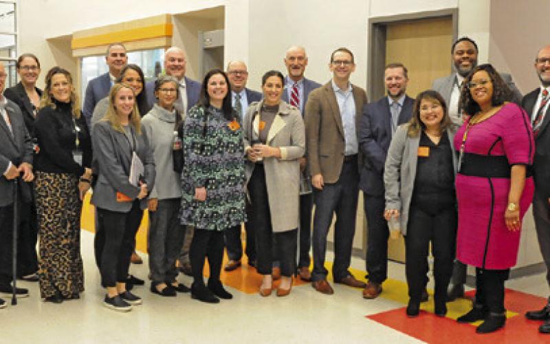 TEXAS COMMISSIONER of Education Mike Morath, other TEA officials, officials from Region 6 and representatives from State Senator Lois Kolkhorst and State Representative Stan Gerdes’ offices visited Somerville ISD and the Somerville Elementary School campus. Tribune photo by Denise Squier