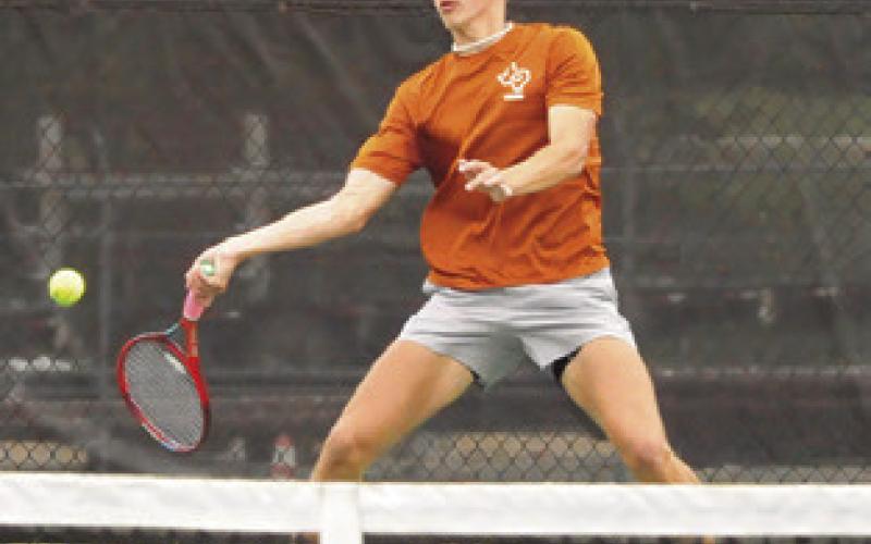 DYLAN CHAPMAN qualified for the regional tennis tournament after winning the boys singles title at the District 22-4A Tournament last week. -- Tribune photo by Denise Squier