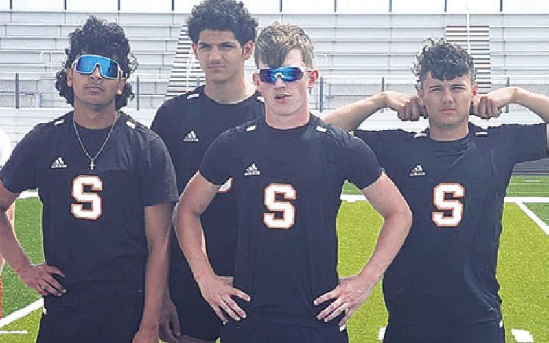 SOMERVILLE’S BOYS’ 4X400-meter relay team of Gavin Williams, Kyler Towslee, Victor Orozco and Ian Teague qualified for the area track meet.
