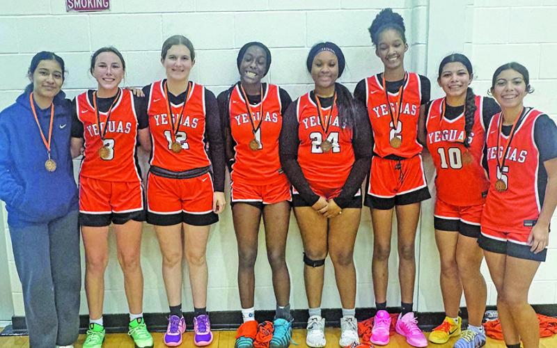 THE LADY YEGUAS FINISHED third in the Citizens State Bank Classic girls basketball tournament last week in Somerville.