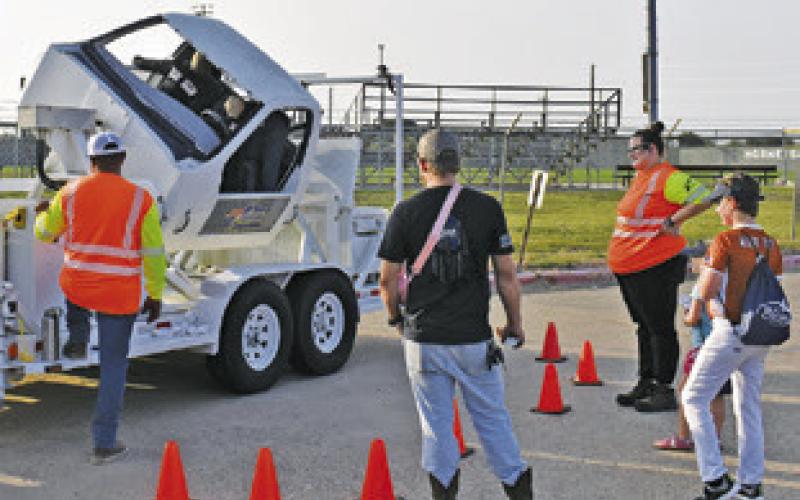 THE TRAFFIC ACCIDENT simulation was part of the Burleson County Sheriff’s National Night Out event on Aug. 4 in Caldwell. Tribune photo by Roy Sanders