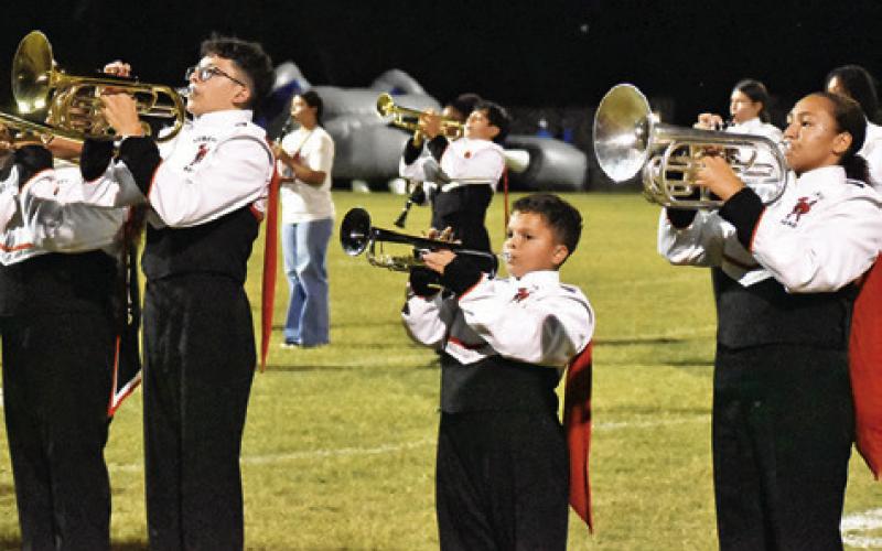 THE SOMERVILLE HIGH School Band performs at halftime of the Somerville-Bartlett football game in Somerville.