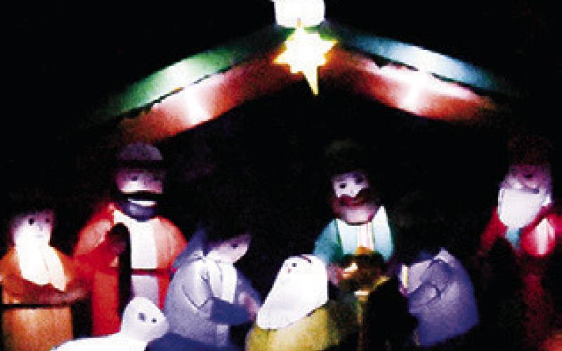 THIS NATIVITY SCENE was on display at a home at Thomas and Mustang Streets. Tribune photo by Roy Sanders