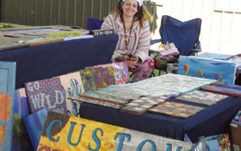 THERE WERE MANY VENDORS under the downtown Caldwell pavilion last Saturday during the Second Saturday shopping, sponsored by Main Street Caldwell. -- Tribune photo by Denise Squier
