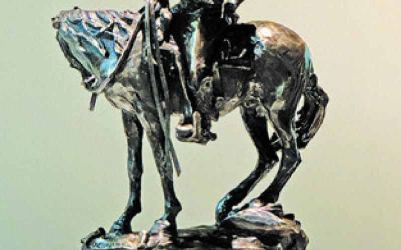 CLOVER COCHRAN’S bronze sculpture “What the…?!” is on display at the MSC at Texas A&amp;amp;M University in the “Practice What We Teach” art exhibit in the Reynolds Gallery.