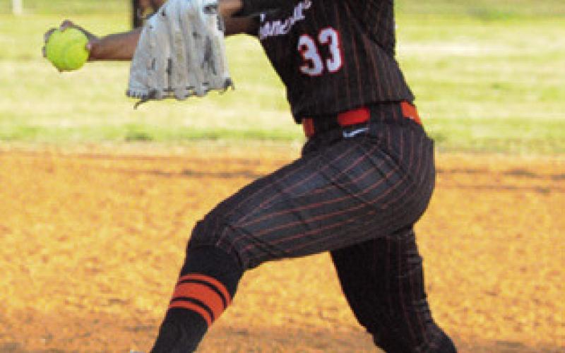 SOMERVILLE ACE Emma Williams earned the win over Snook last Friday in Snook. Tribune photo by Denise Squier