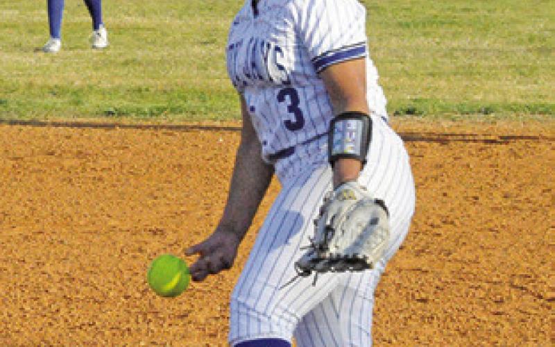 MARISSA BATISTE pitches for Snook against Somerville last Friday. Tribune photo by Denise Squier