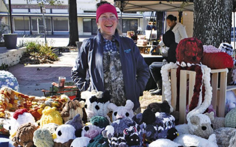 JULIE GEESLIN OF Rebel’s Yarn N Paws appeared on Sunday, Feb. 1, at the Somerville Farmer’s &amp;amp; Artisans Market in Somerville. Tribune photo by Roy Sanders