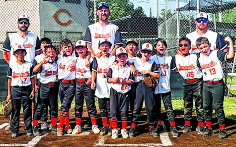 THE SOMERVILLE MACHINE PITCH TEAM went the entire season and tournament undefeated -- becoming Burleson County Little League Champions with a perfect 16-0 record. The team includes: Colt Knesek, Brantley Cunningham, Kaiden Holliday, Jonathan Howe, Caesyn Rodriguez, Emmanuel Mendoza, Kato Vela, Marcus Douglas, Jessie Perez, Matthew Corando, Cooper Neuendorff and Miller Poehl. The team is coached by Brett Knesek, Adam Cunningham and Keith Howe.