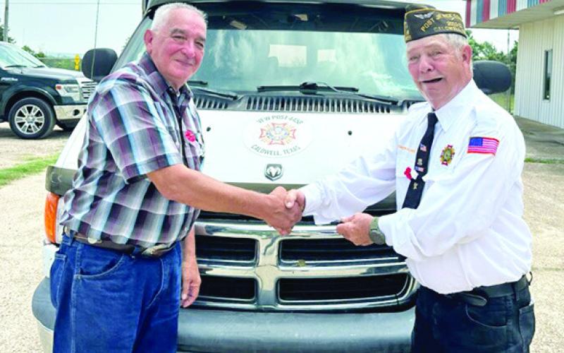 VFW POST 4458 WAS gifted with a 7-passenger van by Joe Martinez of Caldwell. Martinez conveyed ownership of a 2000 Dodge custom van. The van will be used for veteran transportation and Honor Guard transportation to and from funerals.