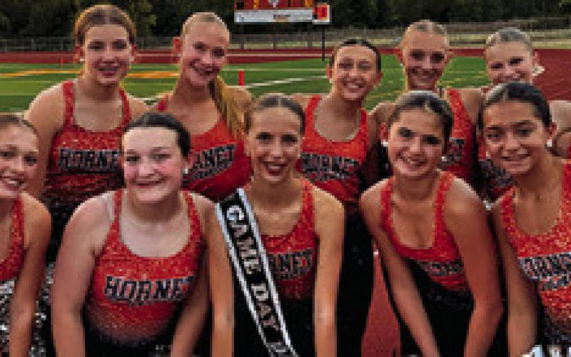 THE CALDWELL JUNIOR HIGH Dance Team performed for the first time at the Thursday, Oct. 2, Caldwell-Lexington Junior High football game. Photo courtesy of Kayla Radliff