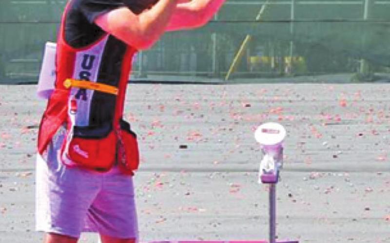 PHILLIP JUNGMAN competes at the 2020 Tokyo Olympics in the Men’s Skeet shooting event at the Asaka Shooting Range.