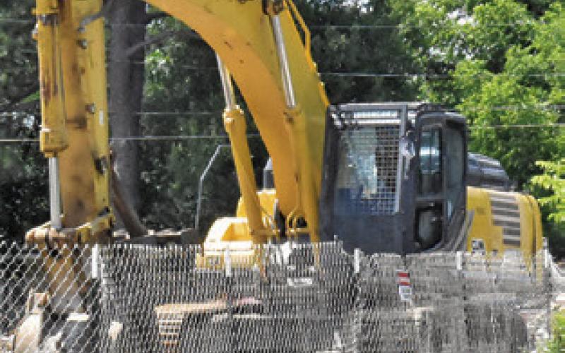 DEMOLITION WORK continues at the old Somerville Junior High School. The school district is demolishing the site as part of their bond issue project.