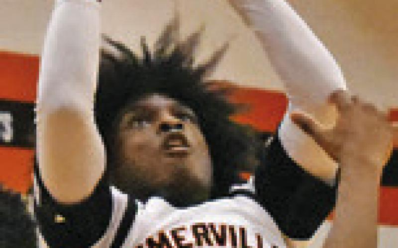 SEMA’J PENNYGRAPH of Somerville takes a shot against Bremond last Friday in Somerville. The Yeguas lost 56-28. Tribune photo by Roy Sanders