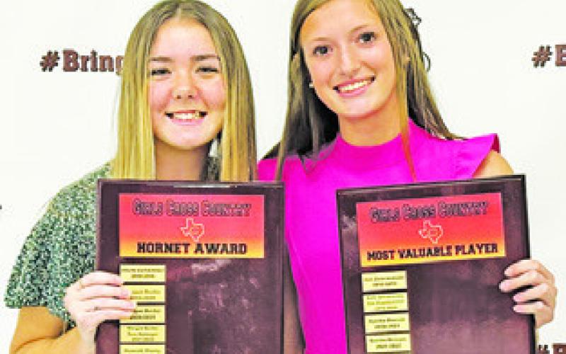 HANNAH MUZNY RECEIVED the Hornet Award for girls cross country, and Kysen Toney was named the MVP at Caldwell High School’s recent Fall Sports Awards Banquet.