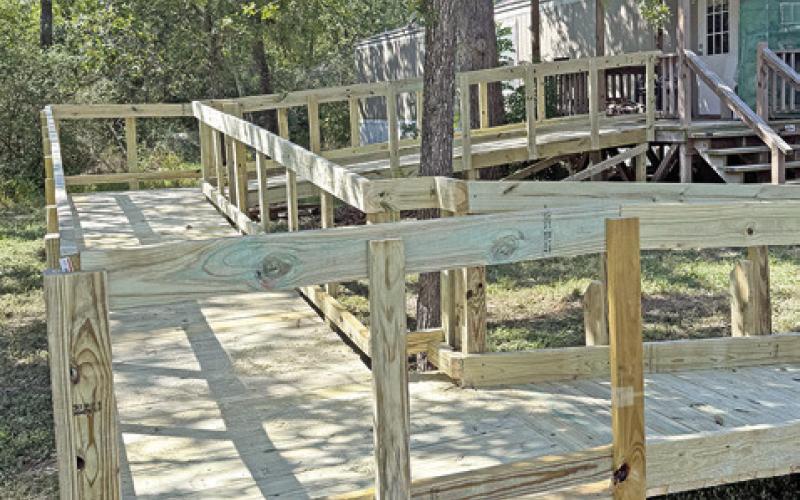 PICTURED IS ONE OF THE handicapped ramps constructed by the Caldwell Men’s Lions Club partnering with the Texas Ramp Project.