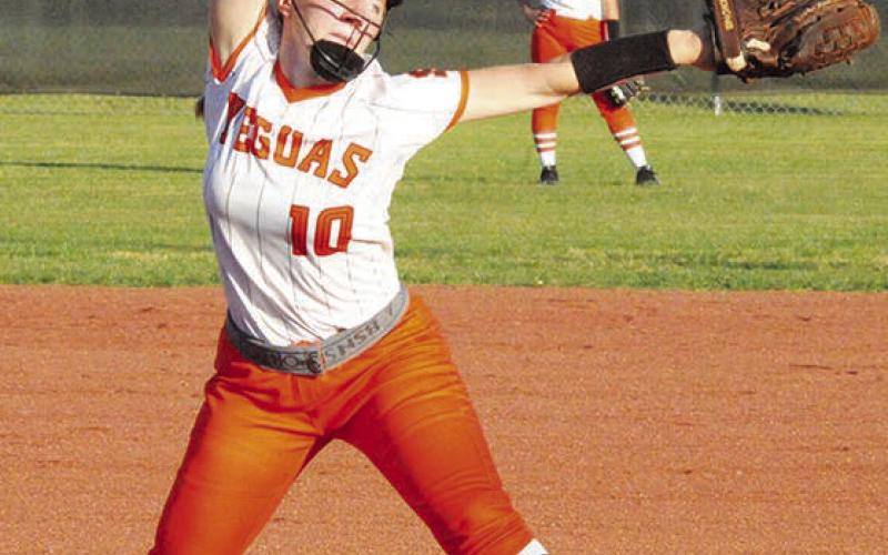 ABIGAIL FLENCHER earned the win over Normangee last week, striking out nine batters.