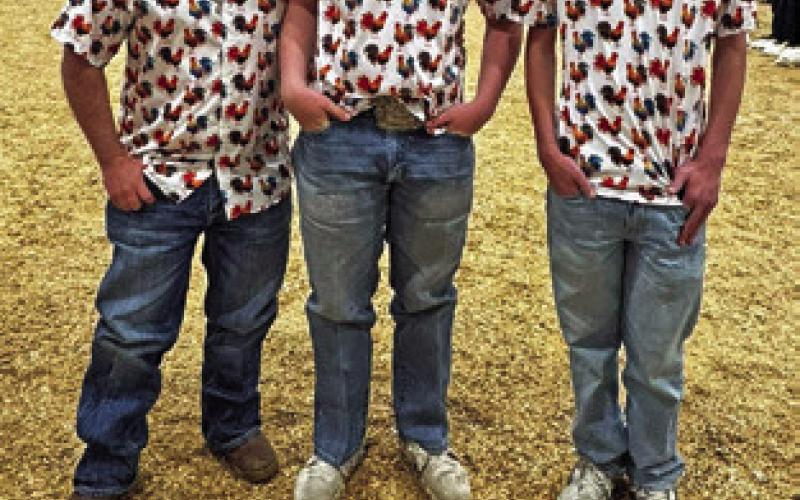 TEAGAN GROCE, SNOOK FFA, placed 16th with his pen of cockerels at HLSR. Photo courtesy of Nicole Godwin