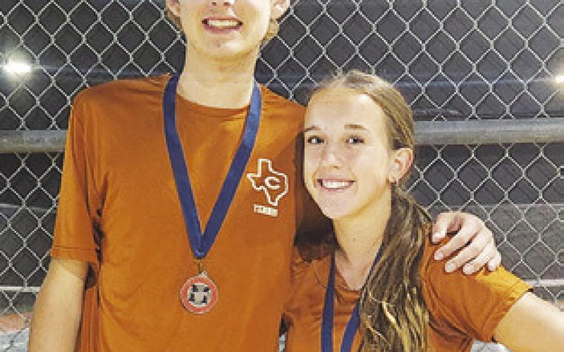 BREYDEN ATHEY and Kylie Vogle placed second in Mixed Doubles at the Madisonville Mustang Invitational Varsity #2 Tournament.