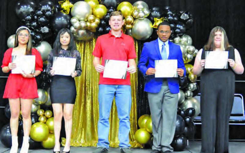 Schenk, Kailynn Boyd, Tilly Hicks, Holdyn Novosad and Kieffer Ellis. Not pictured is Harrison Novak. -- Tribune photo by Denise Squier RECIPIENTS OF THE HEJL ENDOWED Scholarship were announced during last Friday morning’s Bright Stars Breakfast, hosted by the Caldwell Education &amp;amp; Leadership Foundation (CELF) at the