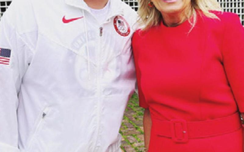 CALDWELL OLYMPIAN Phillip Jungman recently visited the White House and met First Lady, Dr. Jill Biden.