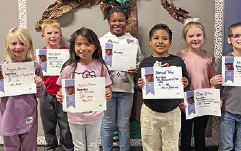 SEVEN SECOND-GRADE students at Caldwell Elementary School were recognized with Person of Value for Service certificates.
