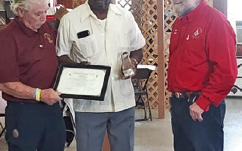 BILL BATTS, center, a long time Somerville resident, was recently presented with the 2026 Community Builders Award by the Lee Scott Masonic Lodge.