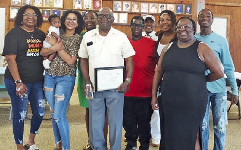 BILL BATTS, A long time Somerville resident, was recently presented with the 2026 Community Builders Award by the Lee Scott Masonic Lodge. Batts was accompanied by several family members to commemorate this honor.