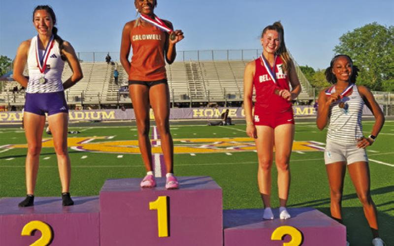 CALDWELL’S AL’YSSA BUTLER won the girls 400-meter dash at the area track meet at La Grange and has qualified for the regional meet.