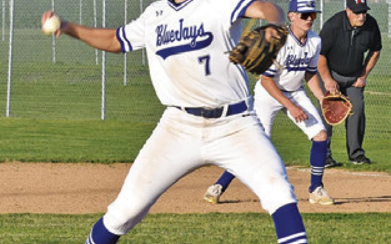J. BEAUX HRUSKA hurls this pitch for Snook in the Mumford game last Friday.