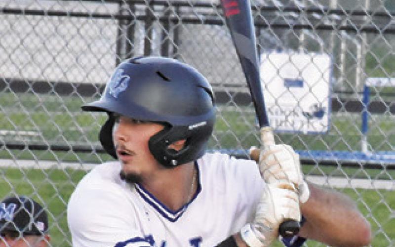 SNOOK’S JORDAN Price gets ready to bat in the Bluejays’ home game with Mumford.