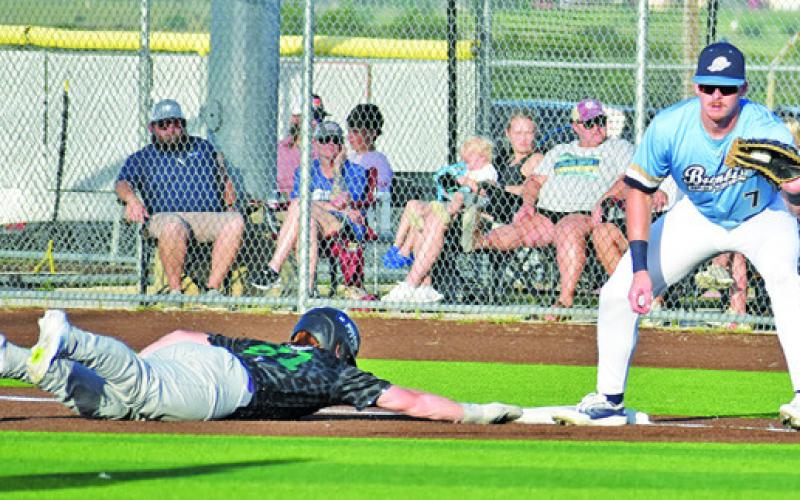 AROUND 1,000 AREA RESIDENTS attended a pop-up Brazos Valley Bombers baseball game at Hornet Field on the campus of Caldwell High School last Wednesday night. And, spectators of all ages enjoyed the game and visiting with team mascot Kaboom. Tribune photos by Roy Sanders