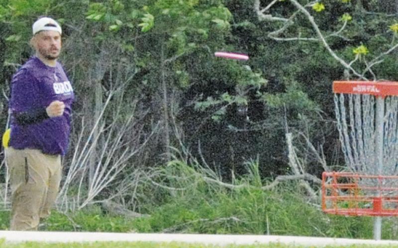 DISC GOLFERS WERE in full force at the disc golf course at John E. Hejl Park at Davidson Creek in Caldwell on Saturday. Tribune photo by Denise Squier