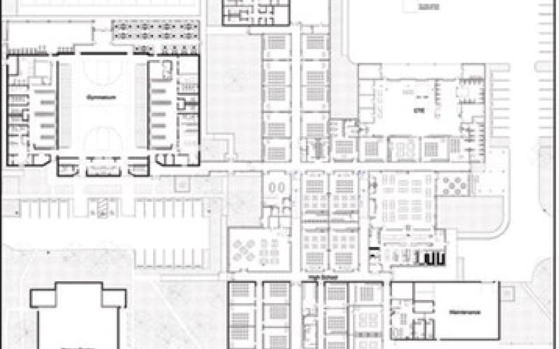 THIS IS THE LATEST SCHEMATIC drawing of the new Somerville High School, presented to the school board earlier in October.