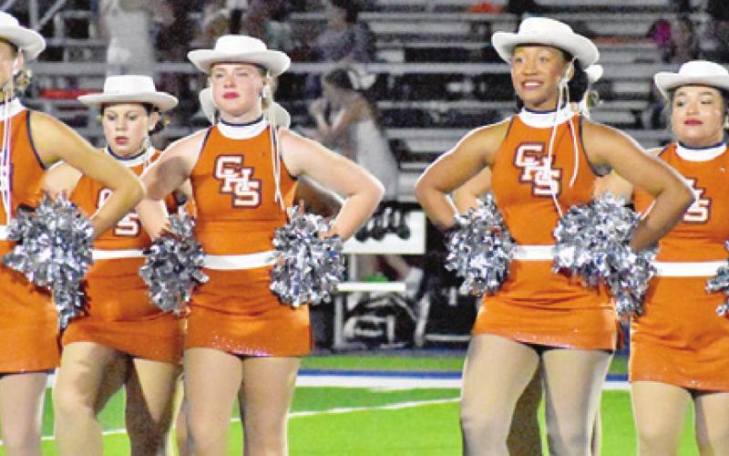 THE CALDWELL HIGH SCHOOL Honeybees perform at halftime of the CHS football game.