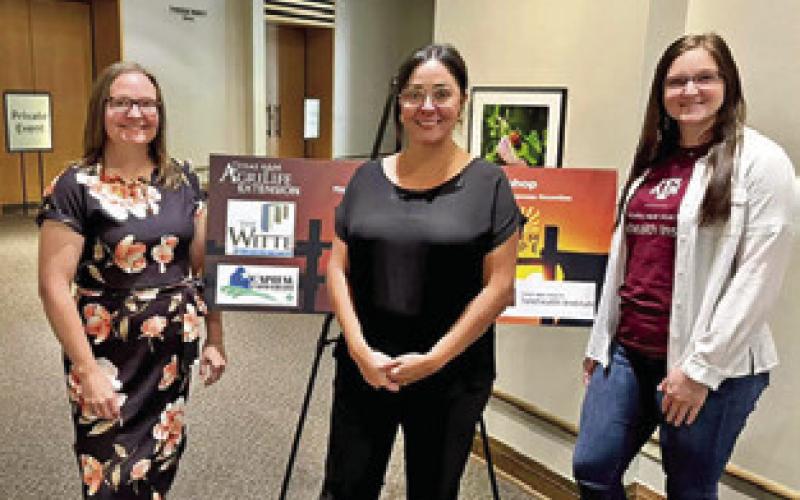 TIFFANY LASHMET, J.D., Texas A&amp;amp;M AgriLife Extension Service agricultural law specialist; Miquela Smith, AgriLife Extension health program specialist in the Disaster Assessment and Recovery unit; and Mikaela Spooner, Ph.D., Texas A&amp;amp;M Telehealth Institute psychologist and clinician, have conducted multiple FarmHope seminars in the past year. Photo courtesy of Texas A&amp;amp;M AgriLife