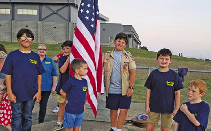 CALDWELL CUB SCOUT PACK 181 is about to raise the US Flag at a Caldwell High School football game in 2025. The pack is preparing for its annual “Scouting for Food” food drive later this month, benefiting the Elizabeth Lutheran Church’s Food Pantry.
