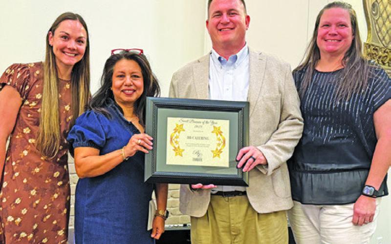 BB CATERING WAS HONORED as the Burleson County Chamber of Commerce’s Small Business of the Year at last week’s banquet. Tribune photo by Denise Squier