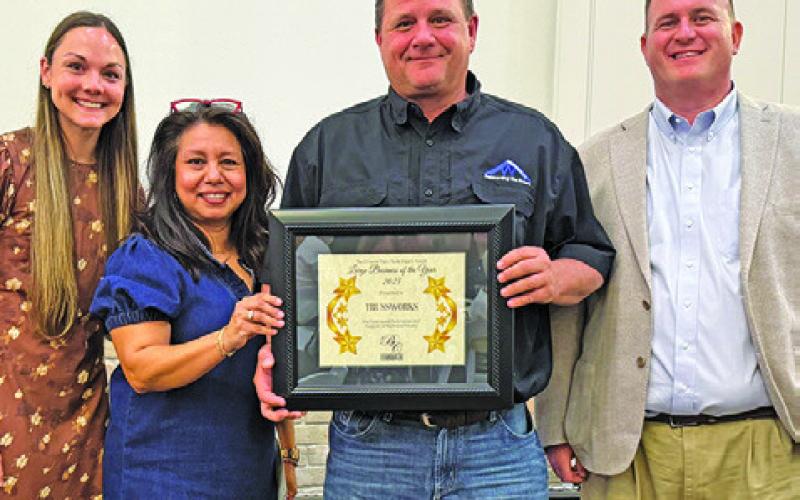 TRUSSWORKS WAS HONORED as the Burleson County Chamber of Commerce’s Large Business of the Year at last week’s banquet. Tribune photo by Denise Squier