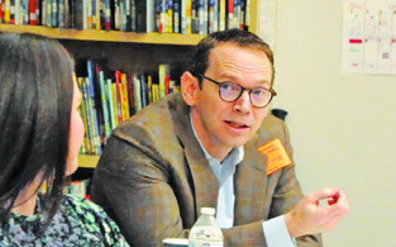 TEXAS COMMISSIONER of Education Mike Morath visited Somerville in 2025 to learn more about the district’s strategic plan. Tribune photo by Denise Squier