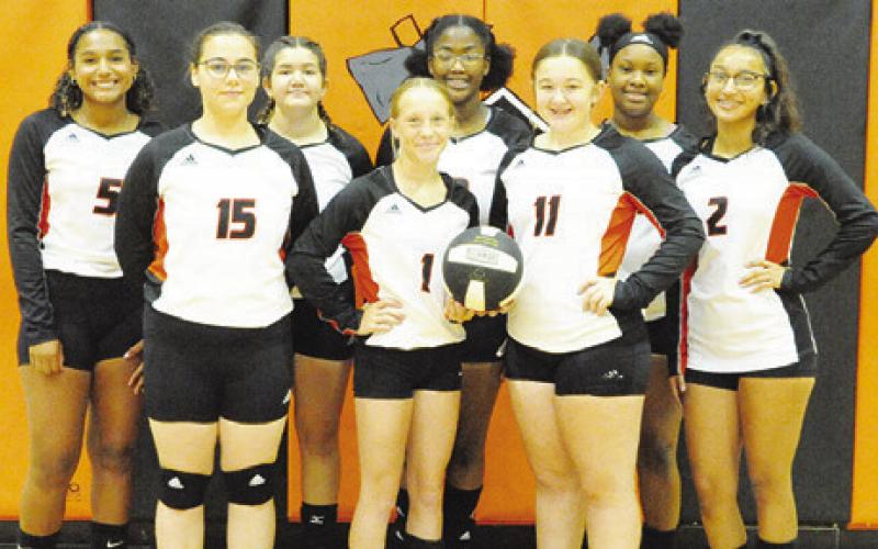 THE 2023 SOMERVILLE LADY Yegua junior varsity volleyball team includes Najia Sadic, Aubrey Flencher, Hadley Howe, Adia Ramos, Emma Williams, Olivia Vega, Janae Foster and Keira Moore.