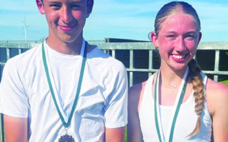 CALDWELL’S TY Breithschopf and Tilly Hicks placed third in the mixed doubles C draw at the Rudder Ranger Roundup.
